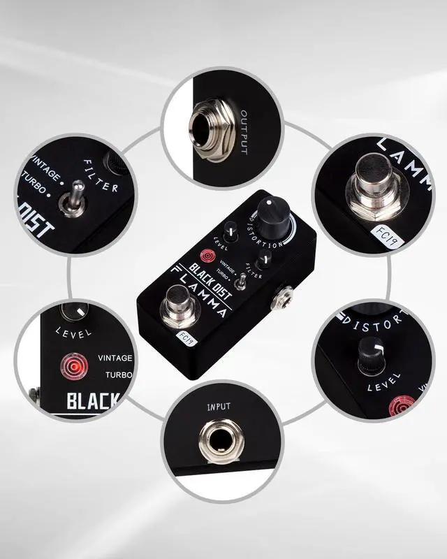 Alt view image 7 of 7 - FC19 Distortion Pedal Electric Guitar Effects Pedal with Warm Vintage Tone True Bypass
