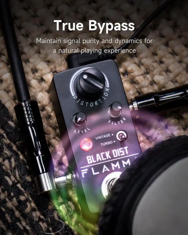 Alt view image 5 of 7 - FC19 Distortion Pedal Electric Guitar Effects Pedal with Warm Vintage Tone True Bypass