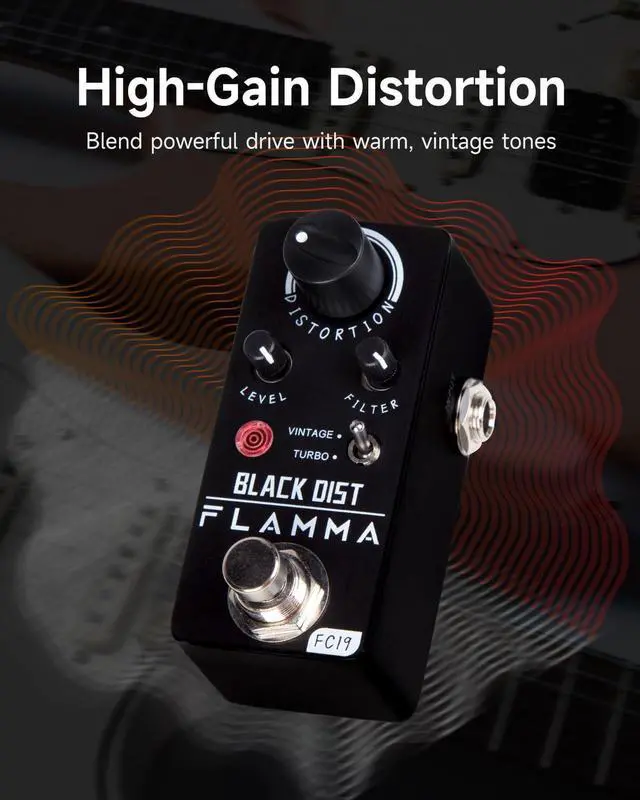Alt view image 6 of 7 - FC19 Distortion Pedal Electric Guitar Effects Pedal with Warm Vintage Tone True Bypass