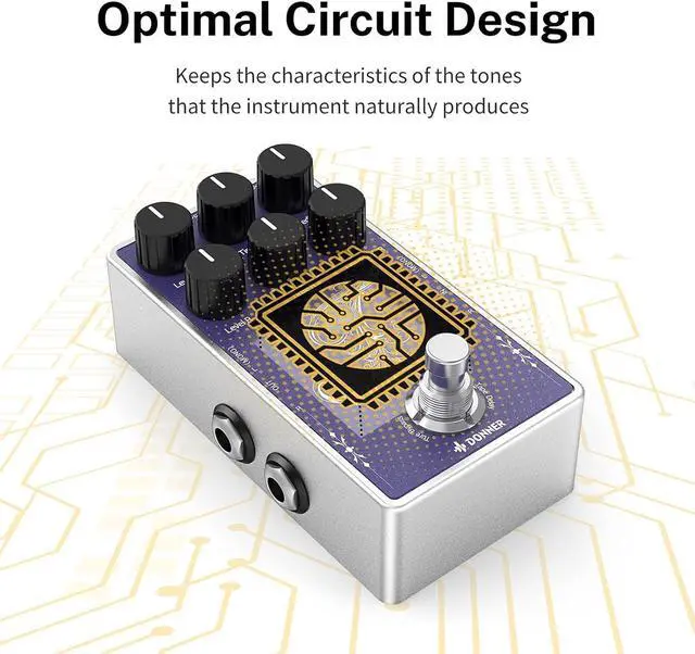 Alt view image 3 of 6 - White Tape Stereo Delay Pedal, Analog Delay with Echo Effect, True Bypass, 2 Independent Channels for Electric Guitar, Bass, Synth, Drum Machine