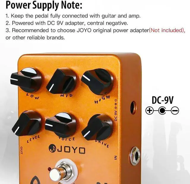Alt view image 5 of 7 - American Sound Amp Simulator Pedal of Fd 57 Deluxe Amplifier from Clean to Overdrive Sound for Electric Guitar Effect - Bypass (JF-14)