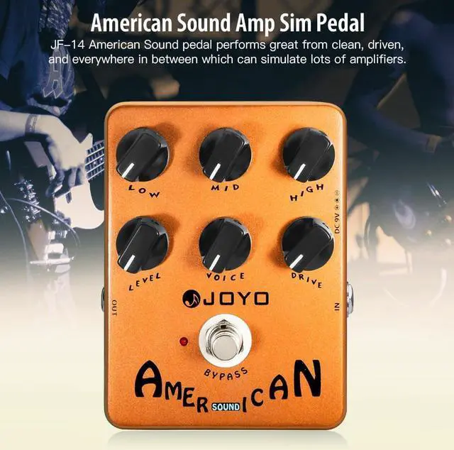 Alt view image 2 of 7 - American Sound Amp Simulator Pedal of Fd 57 Deluxe Amplifier from Clean to Overdrive Sound for Electric Guitar Effect - Bypass (JF-14)