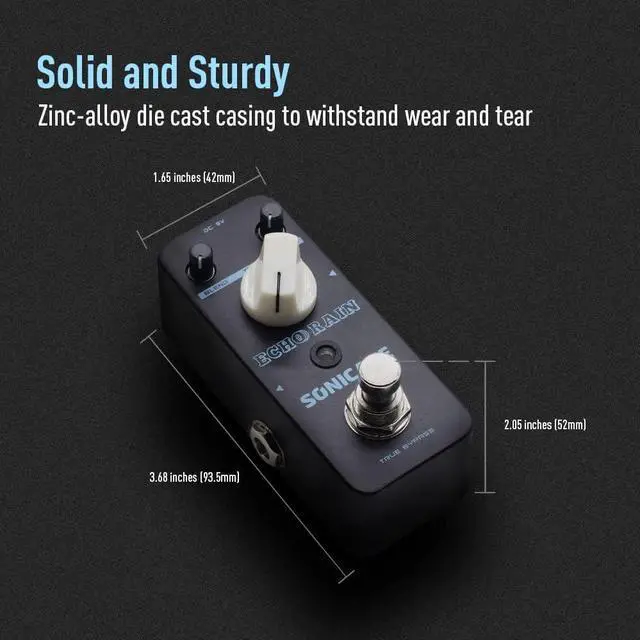 Alt view image 5 of 6 - Delay Pedal Analog-Style Delay Guitar Pedal Hybrid Digital Echo Rain Delay Guitar Effects Pedal True Bypass