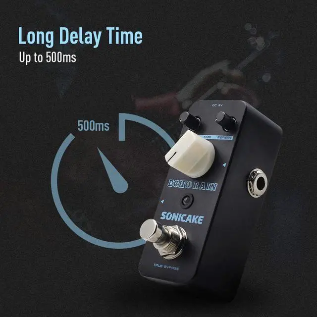 Alt view image 3 of 6 - Delay Pedal Analog-Style Delay Guitar Pedal Hybrid Digital Echo Rain Delay Guitar Effects Pedal True Bypass