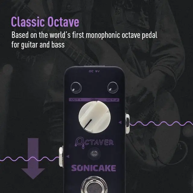 Alt view image 2 of 7 - Octave Guitar Pedal Octave Pedal Guitar Effects Pedal Analog Classic Bass Octaver True Bypass