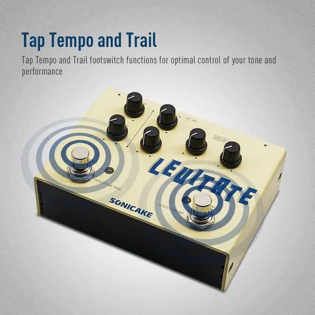 Alt view image 4 of 7 - Delay Reverb 2 in 1 Guitar Effects Pedal Digital Levitate