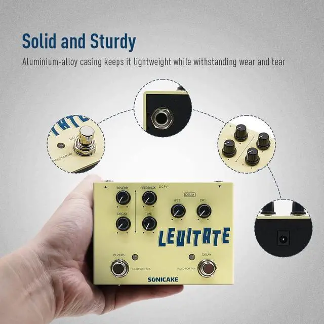 Alt view image 6 of 7 - Delay Reverb 2 in 1 Guitar Effects Pedal Digital Levitate