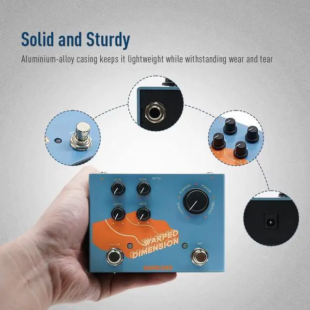 Alt view image 5 of 7 - Modulation Guitar Effects Pedal 4 Mode of Chorus, Flanger, Phaser & Tremolo Digital Warped Dimension