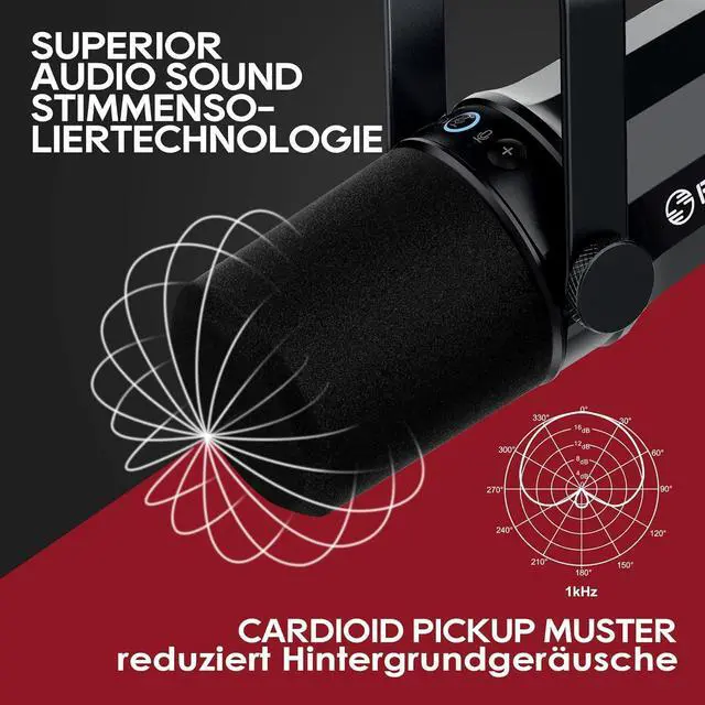 Alt view image 5 of 5 - SL40X XLR Dynamic Microphone for Vocal Recording, Podcasting, Gaming, Live Streaming&Broadcasting, All Metal Cardioid Mic, Voice-Isolating Technology -Black