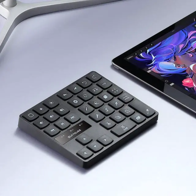 Main image of Bluetooth Keypad for iPad Procreate, Wireless Rechargeable Keyboard for Procreate, and Drawing Shortcuts for iPad and Graphic Tablets (Black)