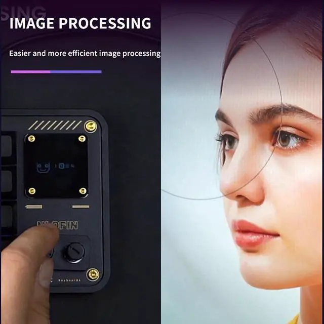 Alt view image 7 of 7 - Double Knob Custom Macro Pad Programmable Designer Mini Keyboard 16 Keys with Screen (Black,KB16)