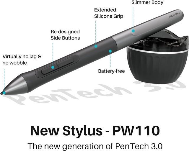 Alt view image 2 of 6 - Inspiroy 2 Large Drawing Tablet, 10x6inch Art Tablet with Scroll Wheel 3-Set 8 Customized Keys Battery-Free Stylus, Graphics Tablet for Drawing, Design, Work with Mac, PC & Mobile, Black