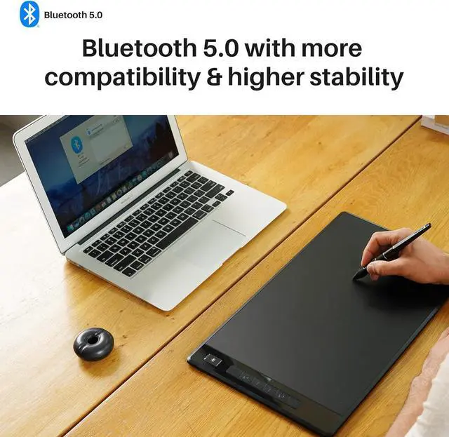 Alt view image 3 of 7 - Inspiroy Giano G930L Wireless Graphics Drawing Tablet with Smart Mini LCD Screen and PW517 8192 Levels Pressure Battery-Free Stylus, 13.6 inches Bluetooth Digital Pen Tablet