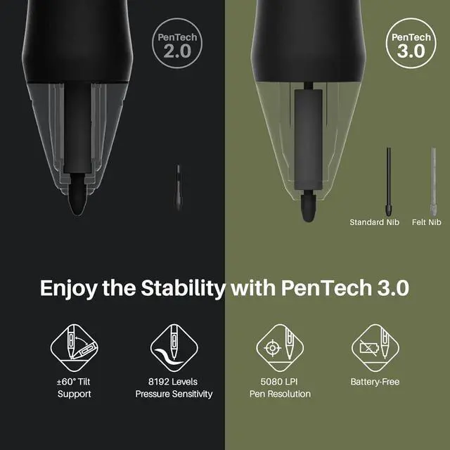Alt view image 7 of 7 - Inspiroy Giano G930L Wireless Graphics Drawing Tablet with Smart Mini LCD Screen and PW517 8192 Levels Pressure Battery-Free Stylus, 13.6 inches Bluetooth Digital Pen Tablet