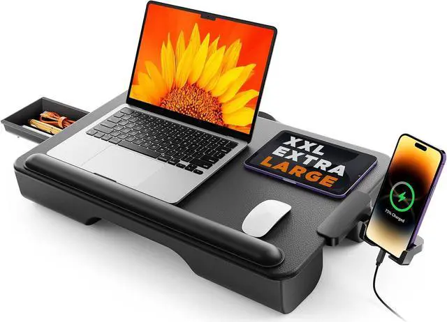 Main image of Laptop Lap Desk, Portable Laptop Desk for Bed - Fits Up to 17" Laptop & MacBook,Lightweight Lap Tray Table with Storage Drawer, Lap Desk with Cushion, Laptop Desk for Couch & Bed
