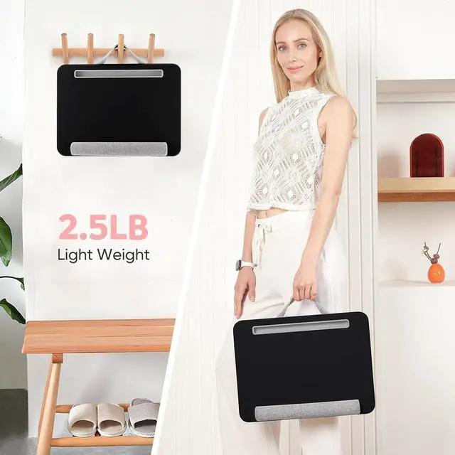 Alt view image 7 of 7 - Adjustable Laptop Lap Desk, Lap Desk with Cushion, Storage Function, Cubbies for Home Office Adults Students, Laptop Stand for Lap with Tablet & Phone Holder, Fits up to 15.6 Inch Laptop,BLACK