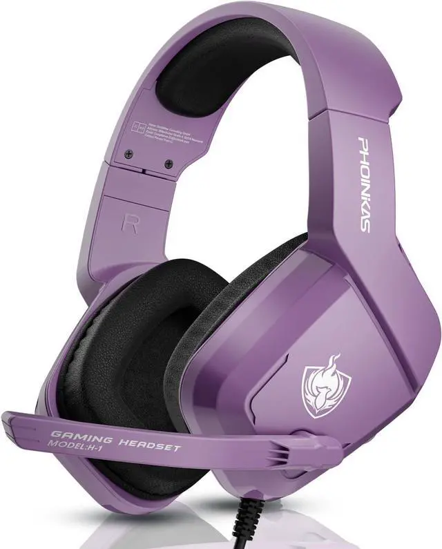 Main image of Gaming Headset for PS4, PS5, PC, Laptop, Stereo Over Ear Gaming Headphones with Noise-Canceling Mic, Gaming Headsets for XboxOne, Switch, Laptop, Mac, Phone (Purple)