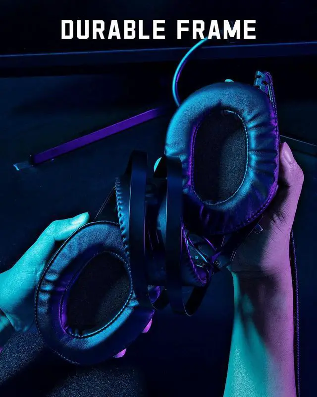Alt view image 7 of 7 - Gaming Headset for Xbox One Series X/S Ps5, Ps4, PC Switch, Noise Canceling Headphones with Microphone, 3.5mm Audio Jack, Auto-Adjust Headband