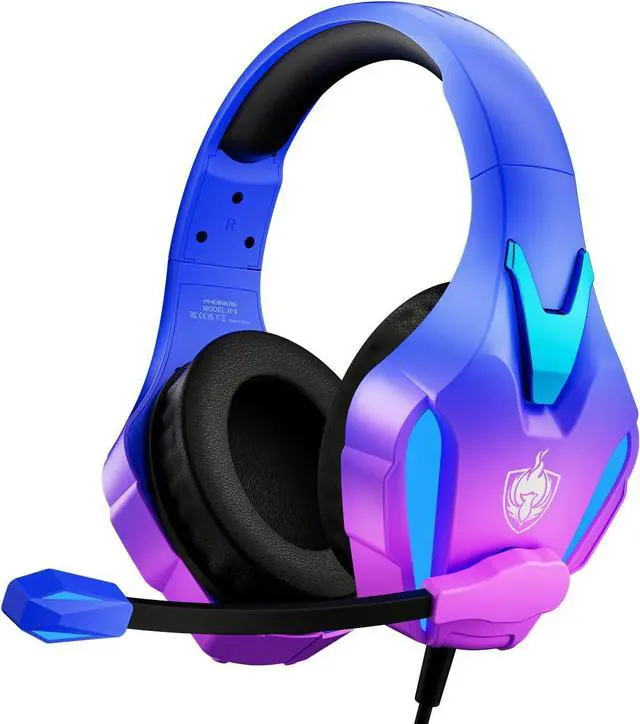 Main image of PS4 Gaming Headset for PC, PS5, Xbox Headset with 7.1 Stereo Sound, Over Ear Gaming Headphones for Switch, Mobile PS4 with Noise Cancelling Mic, LED Light (Violet)
