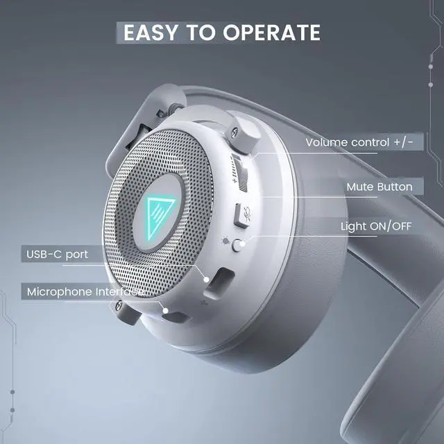 Alt view image 6 of 7 - USB Gaming Headset for PC, Computer Headphones with Detachable Noise Cancelling Microphone, 7.1 Surround Sound, 50MM Driver, Wired Headset with Mic for PS4/PS5, Xbox One, Laptop, Work