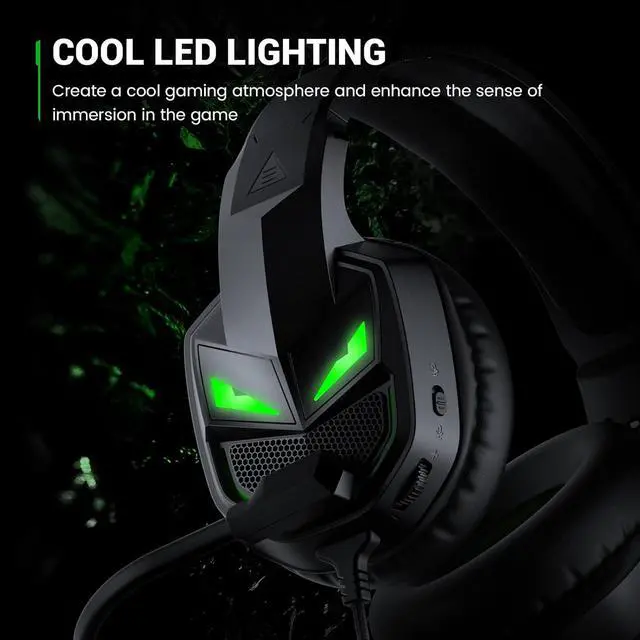 Alt view image 5 of 7 - Fenrir S Gaming Headset with Microphone, Noise Cancelling Mic, Comfortable Ear Pads, 50 mm Drivers, RGB Light, One Key Control, Gaming Headphones for PC, Xbox, PS4, PS5, Switch, Controller