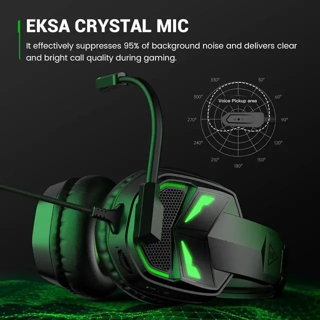 Alt view image 3 of 7 - Fenrir S Gaming Headset with Microphone, Noise Cancelling Mic, Comfortable Ear Pads, 50 mm Drivers, RGB Light, One Key Control, Gaming Headphones for PC, Xbox, PS4, PS5, Switch, Controller