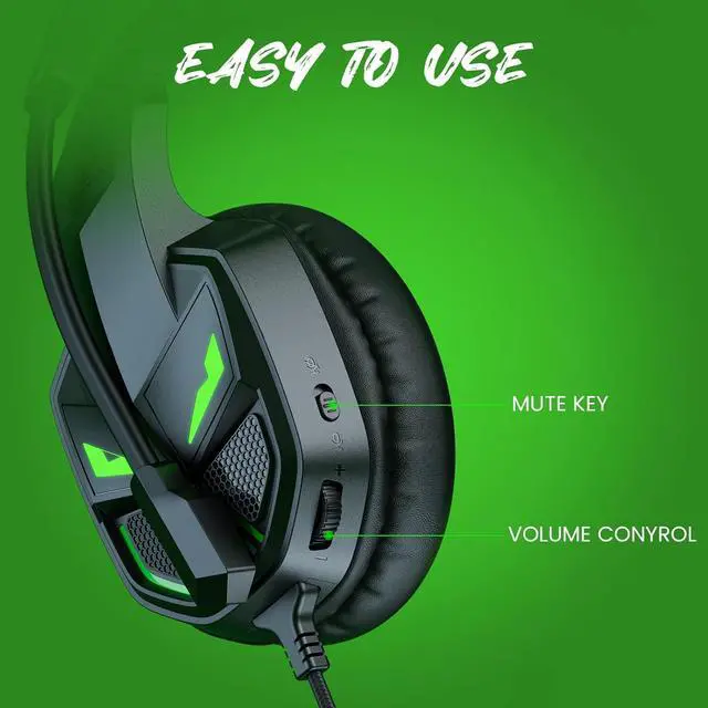Alt view image 6 of 7 - Fenrir S Gaming Headset with Microphone, Noise Cancelling Mic, Comfortable Ear Pads, 50 mm Drivers, RGB Light, One Key Control, Gaming Headphones for PC, Xbox, PS4, PS5, Switch, Controller