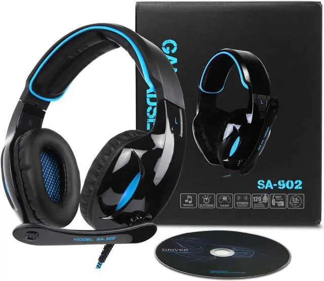 Alt view image 4 of 5 - SA902 7.1 USB Surround Sound PC Headsets Over-Ear Gaming Headphones with Microphone LED Light