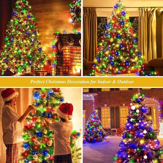 Alt view image 5 of 7 - 400 LED Christmas Tree Lights, Christmas Lights with 8 Light Modes & Memory Function, 6.6FT x 16 String Lights with Timing Function & Remote Control for Christmas Ornaments - Multicolor