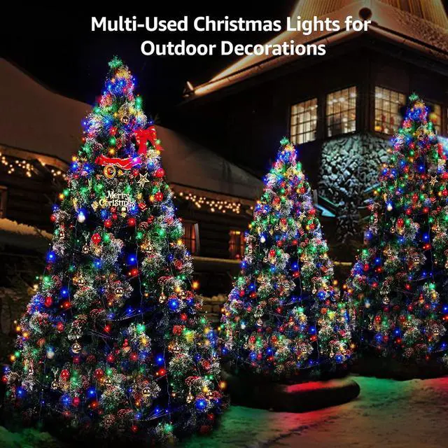 Alt view image 4 of 7 - Christmas Tree Lights Christmas Lights Outdoor Indoor 400Led 9.84Ft 10 Lines Christmas Lights with 8 Modes and Timer, Fairy Tree Lights for Wedding Home Party 6Ft - 9Ft Xmas Tree Decor(Multicolor)