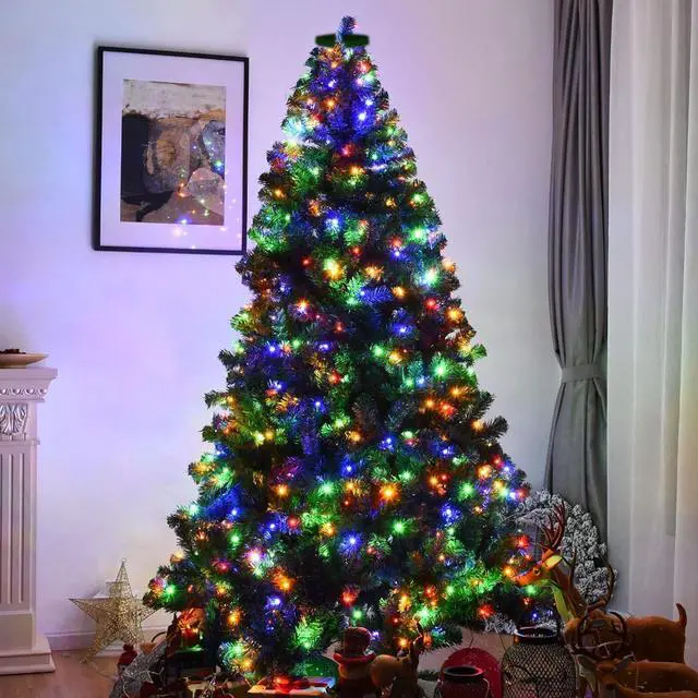 Alt view image 7 of 7 - Christmas Tree Lights, 448 LED Waterfall Tree Topper Lights with Remote & 8 Lighting Modes, 8.2FT X 16 Lines Christmas Lights for Outdoor Yard Party Xmas Tree Decoration (Multi-Colored)