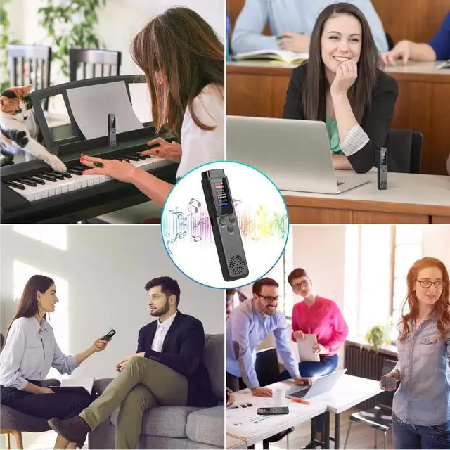 Alt view image 7 of 7 - 64GB Digital Voice Recorder Voice Activated Recorder for Lectures Meetings, Audio Recorder with Playback, Password, Variable Speed, Tape Recorder USB Charge, MP3