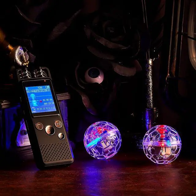 Alt view image 6 of 6 - 5 Pcs Ghost Hunting Kit Includes Digital Voice Recorders with 4 LED Cat Balls Motion Activated Cat Ball Toy Voice Activated Recorder with Playback for Pet Cat Dog Animals (8 GB,Chic Style)