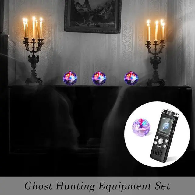 Alt view image 7 of 7 - 5 Pcs 16GB Ghost Hunting Kit Includes Digital Voice Recorders with 4 LED Cat Balls Motion Activated Cat Ball Voice Activated Recorder with Playback for Pet Cat Dog Animals