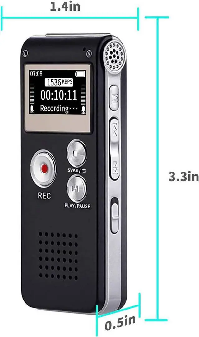 Main image of Digital Voice Recorder 16GB Voice Recorder with Playback for Lectures - USB Rechargeable Dictaphone Upgraded Small Tape Recorder Device