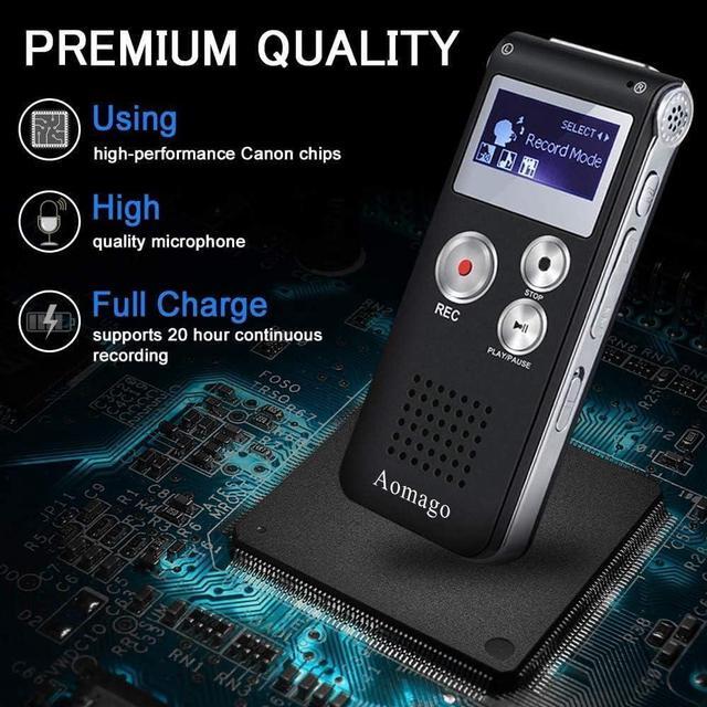 Alt view image 2 of 6 - 64GB Digital Voice Recorder Voice Activated Recorder for Lectures, Meetings, Interviews  Audio Mini Recorder Portable Tape Dictaphone with Playback, USB, MP3