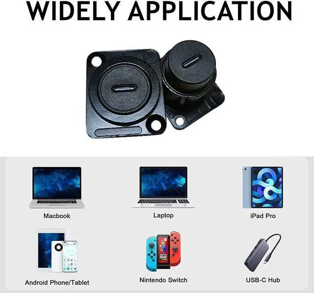 Alt view image 4 of 7 - 5PCS USB 3.1 Type C Panel Mount Coupler, USB C Pass Through Connector, Female to Female Bulkhead Extension Adapter