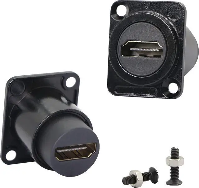 Alt view image 2 of 7 - HDMI Panel Mount Connector Socket HDMI Female to Female Panel Adapter HDMI Straight Connector Mounting Socket for Audio and Video Transfer
