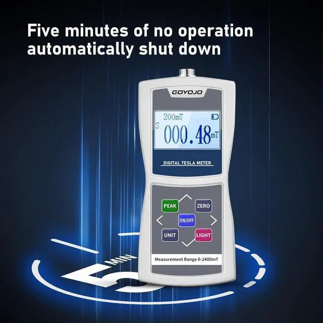 Alt view image 4 of 6 - Handheld Digital Gauss Meter 0-2400mT with Metal Probe High Accuracy Surface Magnetic Field Tester Automatic/Manual Data Recording Have N/S Function Accuracy ±2%