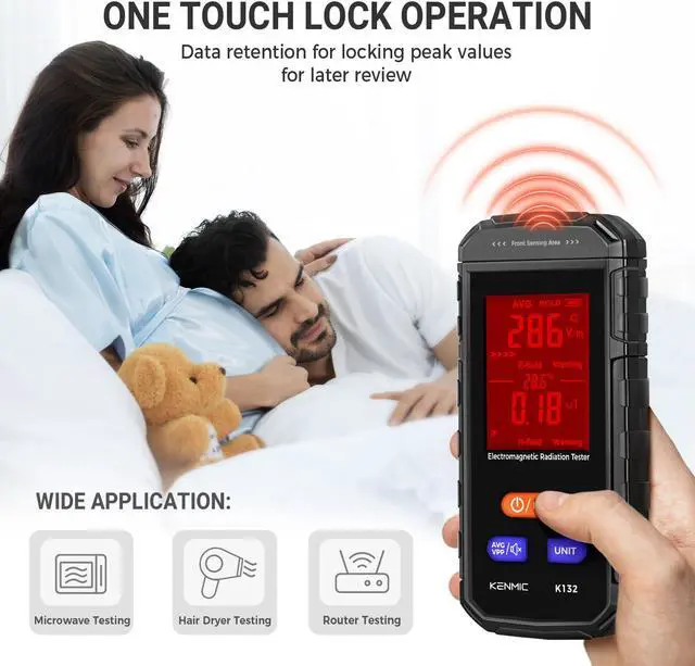 Alt view image 5 of 7 - EMF Meter - Rechargeable Handheld Electromagnetic Field Detector with Digital LCD - Ideal for Home, Office, Outdoors, and Ghost Hunting