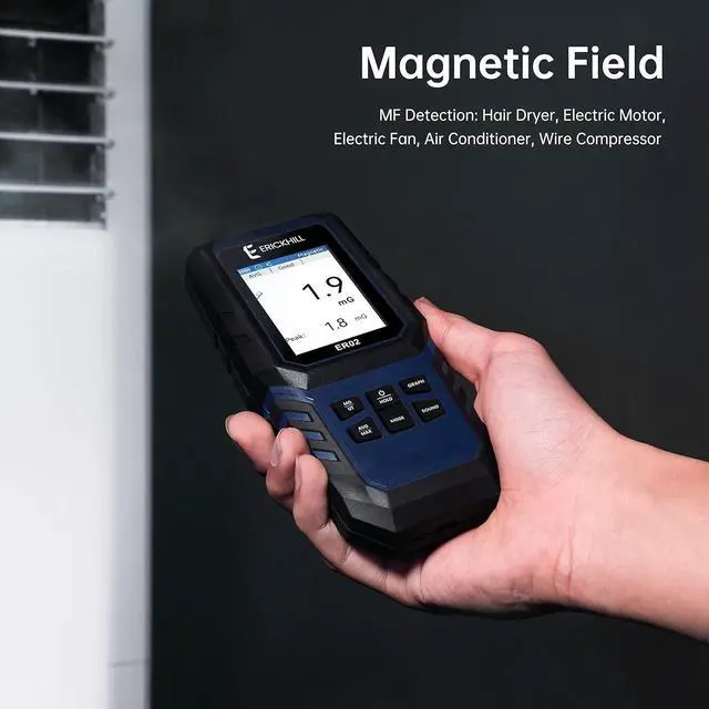 Alt view image 6 of 7 - EMF Meter,3-in-1Rechargeable Digital Electromagnetic Field Radiation Detector for EF RF MF,5G Cell Tower, WiFi Signal Detector, for Home&Office EMF Inspections, and Ghost Hunting