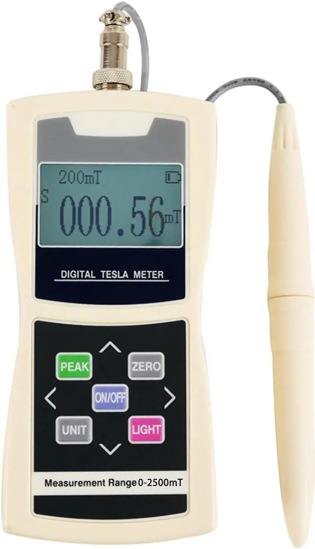 Main image of Digital Tesla Meter Handheld Gaussmeter Surface Magnetic Field Tester 0-2500mT Accuracy ±5% with N/S Function for Measuring Surface Magnetic Field of Permanent,Mechanical Parts,Magnetic Separator