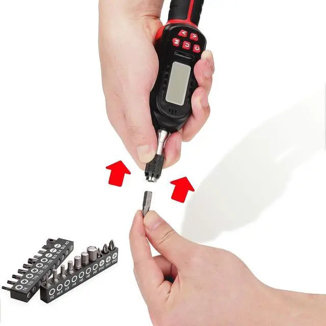 Alt view image 5 of 7 - Digital Torque Screwdriver 2.66-53.1 in-lbs/0.3-6 Nm, Adjustable Screwdriver Torque Wrench Set with Buzzer/LED Indicator Notification for Bike Repairing, Tools, Maintenance and Mounting