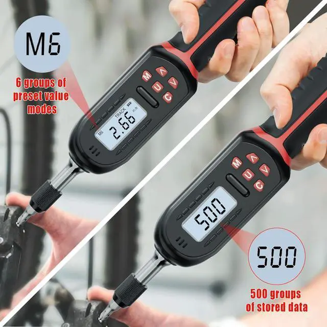 Alt view image 3 of 7 - Digital Torque Screwdriver 2.66-53.1 in-lbs/0.3-6 Nm, Adjustable Screwdriver Torque Wrench Set with Buzzer/LED Indicator Notification for Bike Repairing, Tools, Maintenance and Mounting