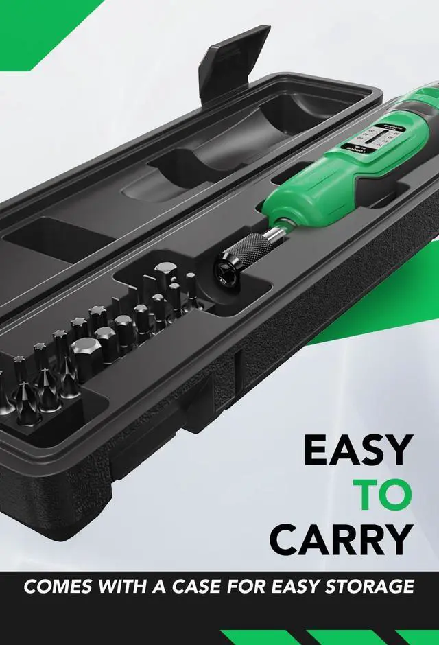 Alt view image 2 of 7 - Torque Screwdriver, 1/4" Drive Screwdriver Torque Wrench 10-70 Inch Pounds, Torque Screwdriver Wrench Set, 20 Pcs Torque Wrench Bits Set for Bike,Tool,Maintenance