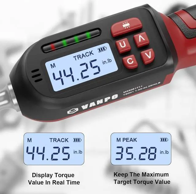 Alt view image 4 of 7 - Digital Torque Screwdriver, 1.33-44.25in.lb/0.15-5Nm, Electric Adjustable Torque Screwdriver Wrench Set with Buzzer, LED Notification, Preset Mode, Data Storage for Bike Repairing and Mounting