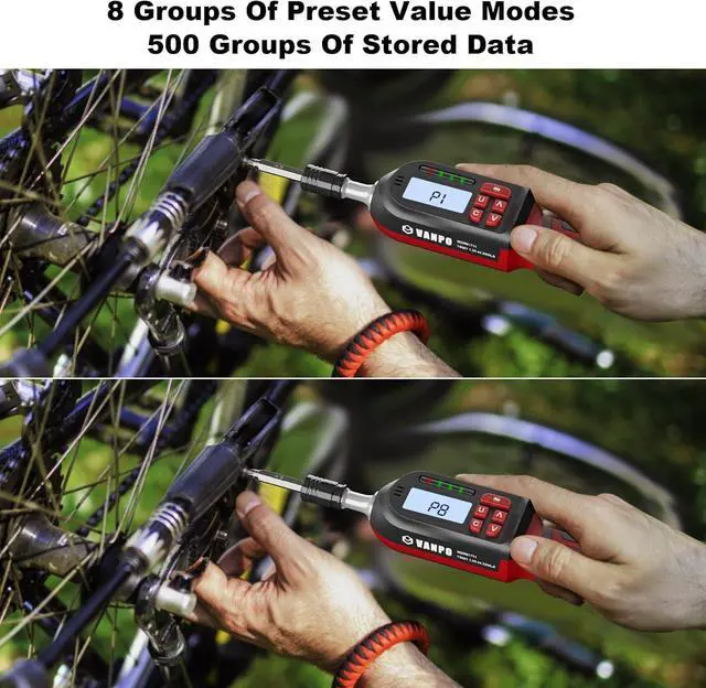 Alt view image 3 of 7 - Digital Torque Screwdriver, 1.33-44.25in.lb/0.15-5Nm, Electric Adjustable Torque Screwdriver Wrench Set with Buzzer, LED Notification, Preset Mode, Data Storage for Bike Repairing and Mounting