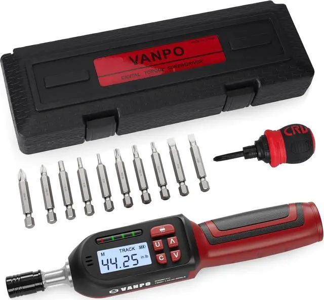 Main image of Digital Torque Screwdriver, 1.33-44.25in.lb/0.15-5Nm, Electric Adjustable Torque Screwdriver Wrench Set with Buzzer, LED Notification, Preset Mode, Data Storage for Bike Repairing and Mounting