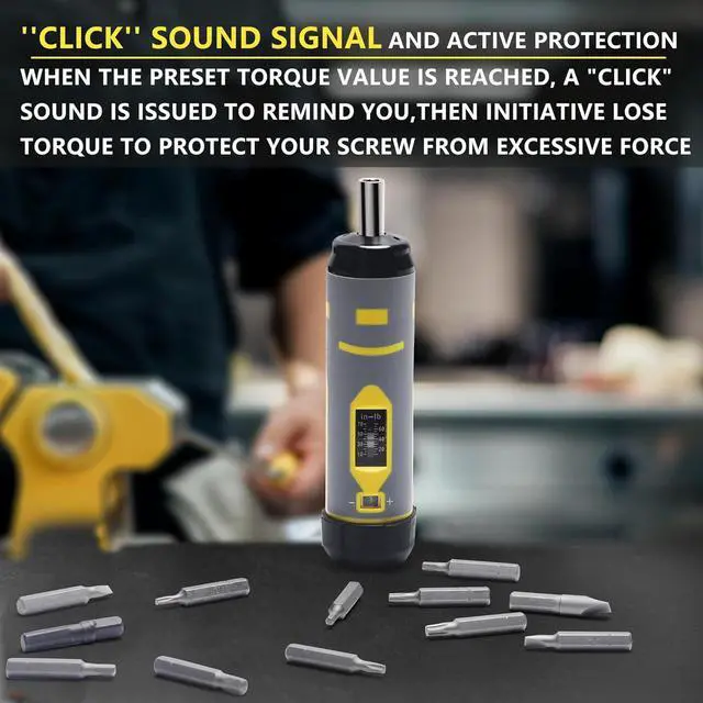 Alt view image 4 of 7 - Torque Screwdriver Wrench Set 10-70 Inch Pounds / 8N.m for Professional Maintenance, Firearms Accurizing Gunsmithing, Scope Mounting, with 1/4" Socket, Hex, Torx, Slotted S2 Bits, Rubber Handle, Gray