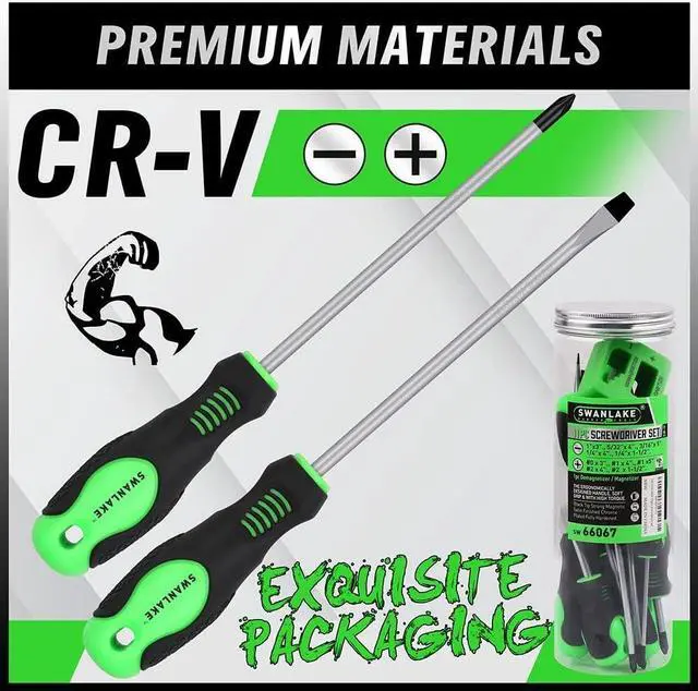 Alt view image 5 of 7 - 11PCS Screwdriver Set, Magnetic 5 Phillips and 5 Flat Head Tips for Fastening and Loosening Seized (11PCS)